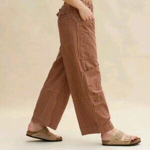 BDG Urban Outfitters Charlie Gingham Low-Rise Wide-Leg Cargo Pants Size Small